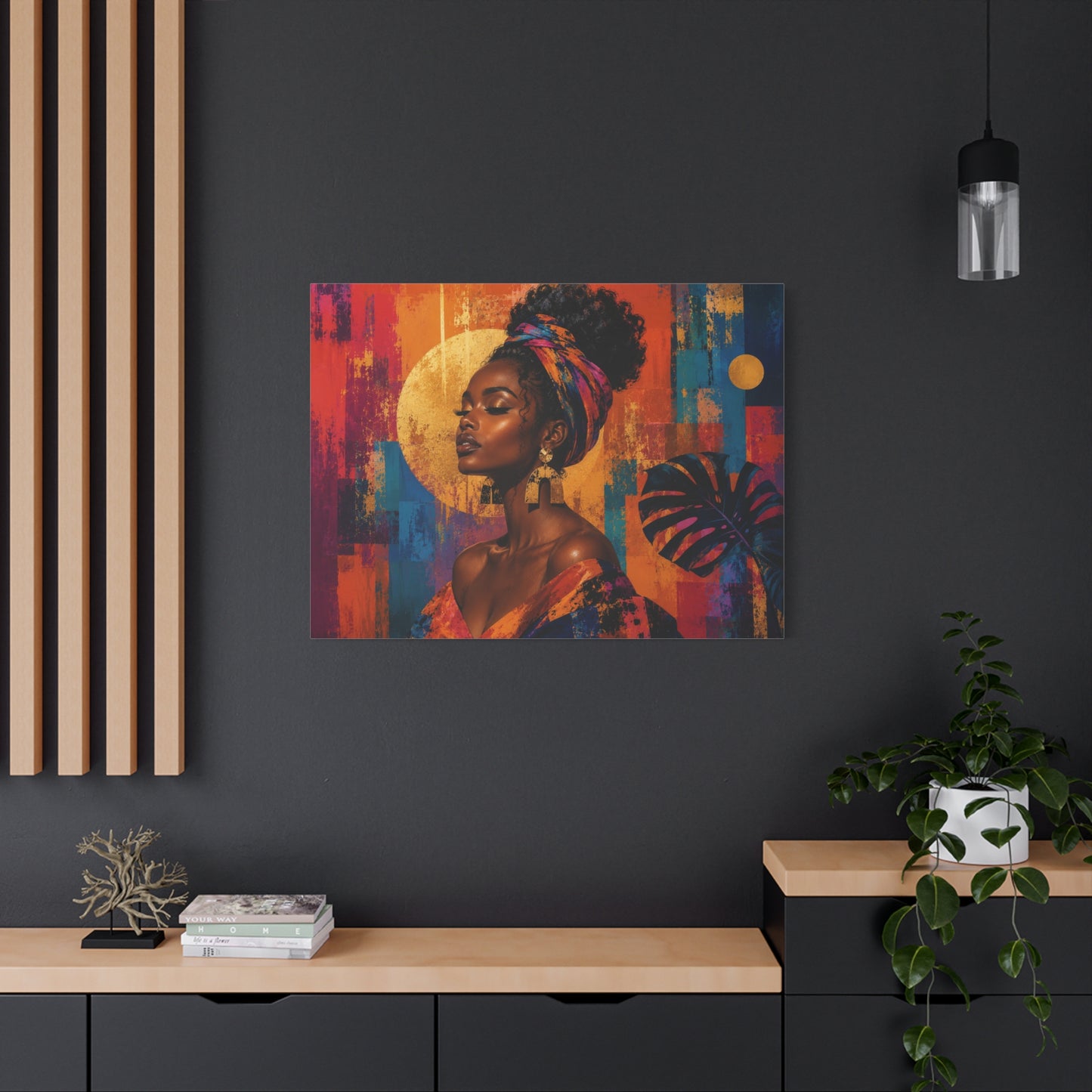 Afrocentric Golden Halo Portrait Canvas