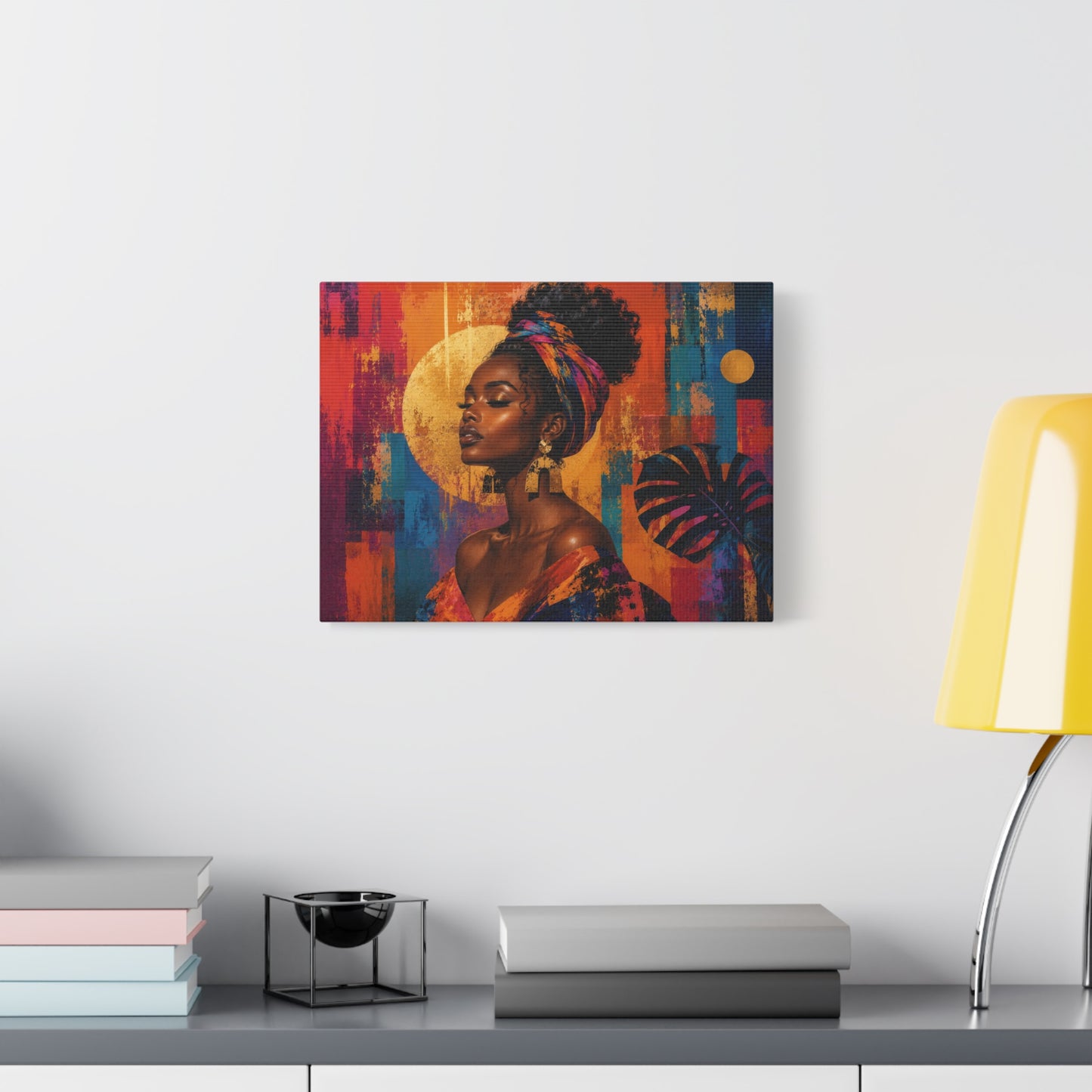 Afrocentric Golden Halo Portrait Canvas