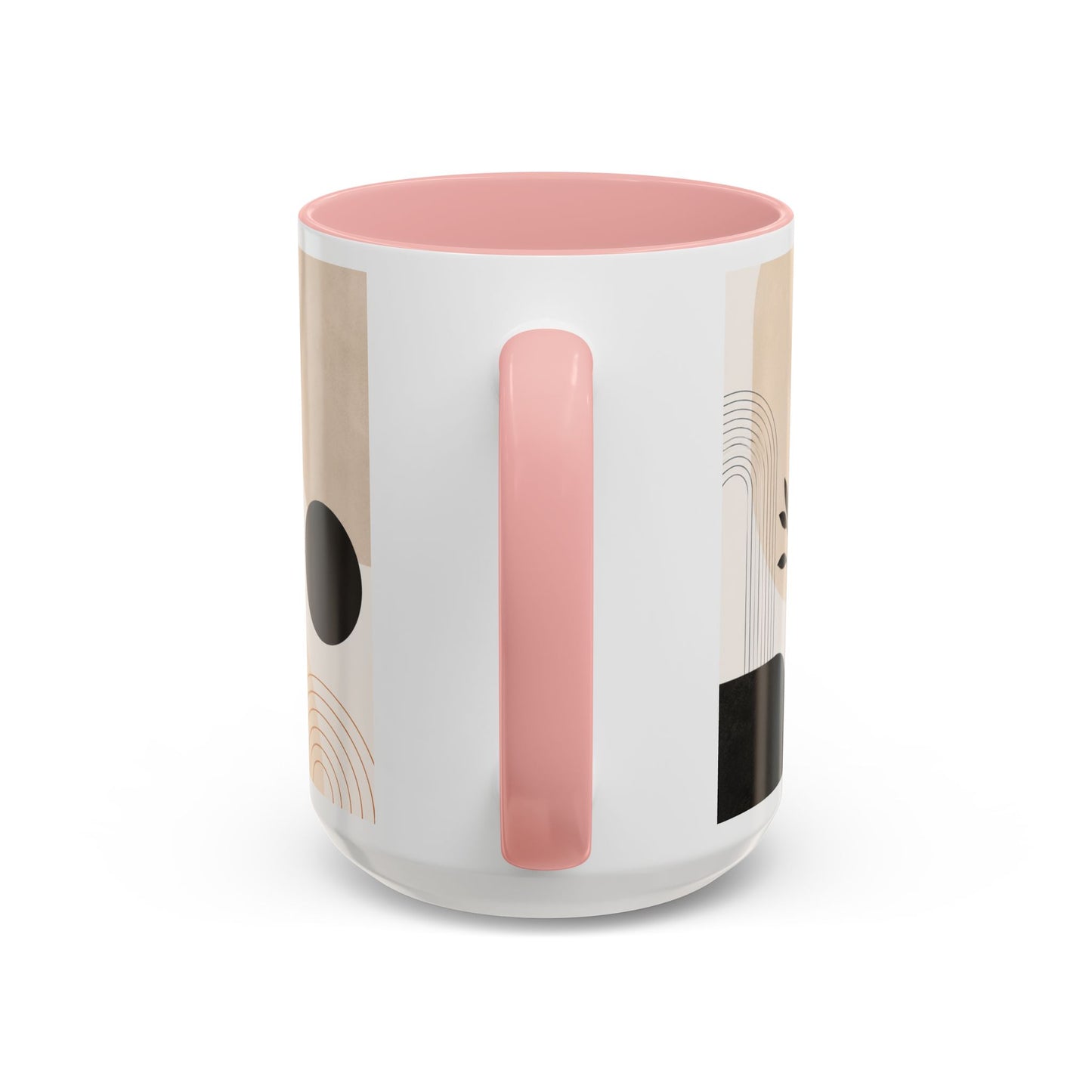 Abstract Earth Tone Accent Coffee Mug — Modern Minimalist Ceramic (11/15oz)