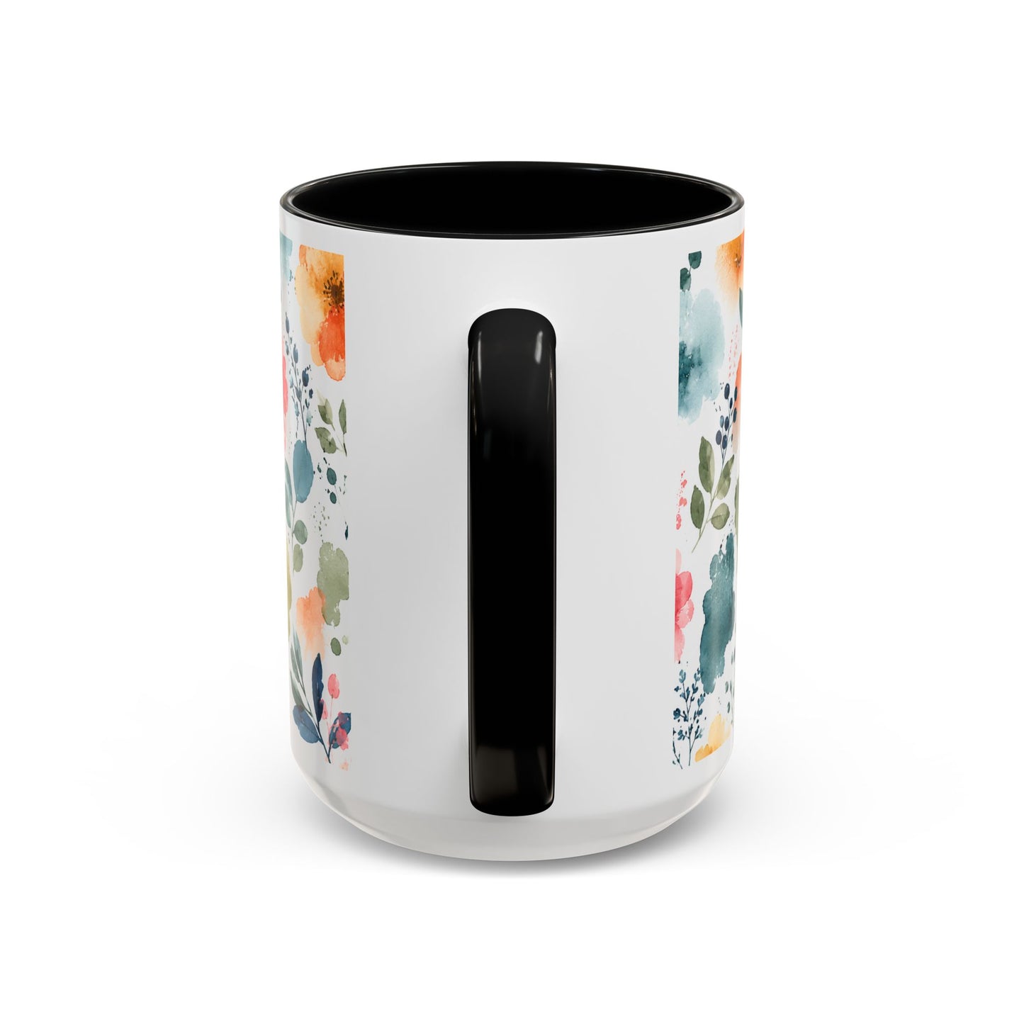 Watercolor Floral Accent Coffee Mug - 11/15oz