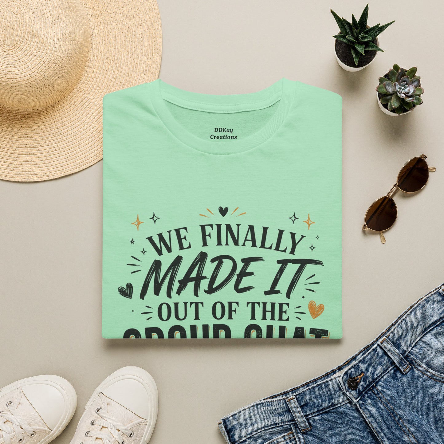 T-Shirt — “We Finally Made It Out of the Group Chat” Funny Friendship Tee