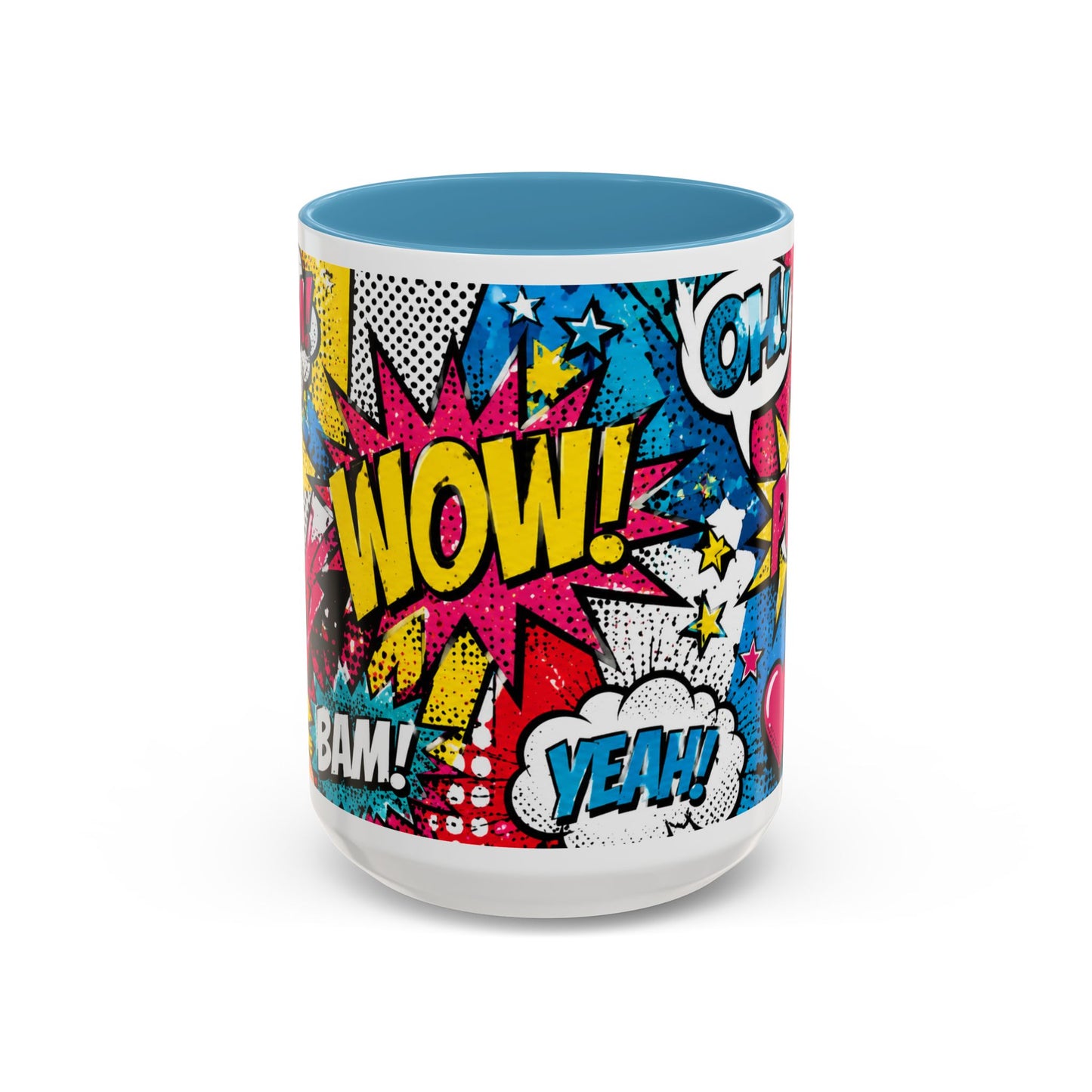 Pop Art Comic Coffee Mug – Colorful 'WOW! POP!' Accent Ceramic Mug (11/15oz)