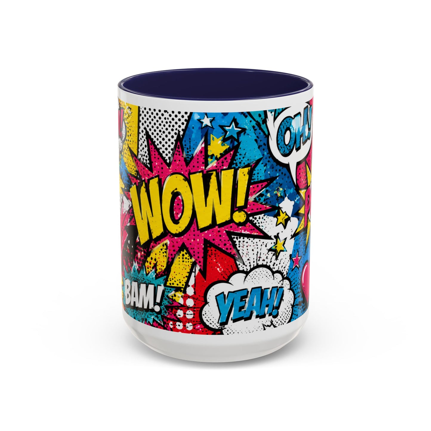 Pop Art Comic Coffee Mug – Colorful 'WOW! POP!' Accent Ceramic Mug (11/15oz)