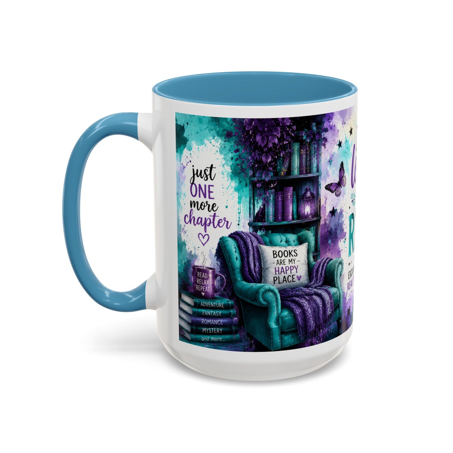 I Love to Read Accent Coffee Mug — Inspirational Book Lover Gift (11/15oz)