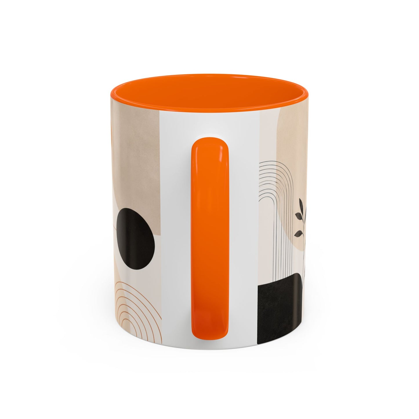 Abstract Earth Tone Accent Coffee Mug — Modern Minimalist Ceramic (11/15oz)