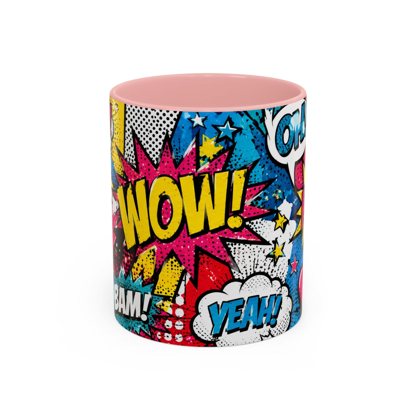 Pop Art Comic Coffee Mug – Colorful 'WOW! POP!' Accent Ceramic Mug (11/15oz)