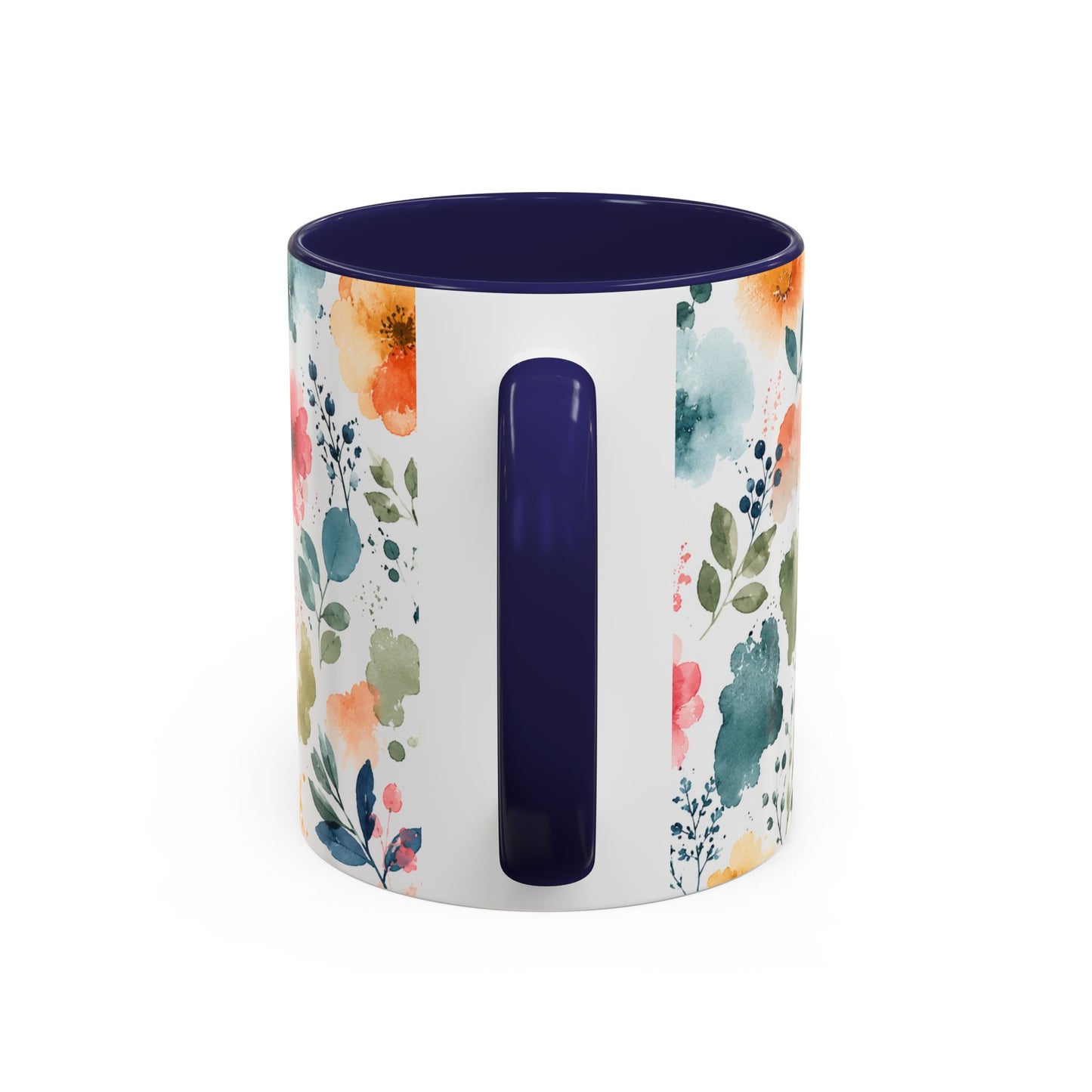 Watercolor Floral Accent Coffee Mug - 11/15oz